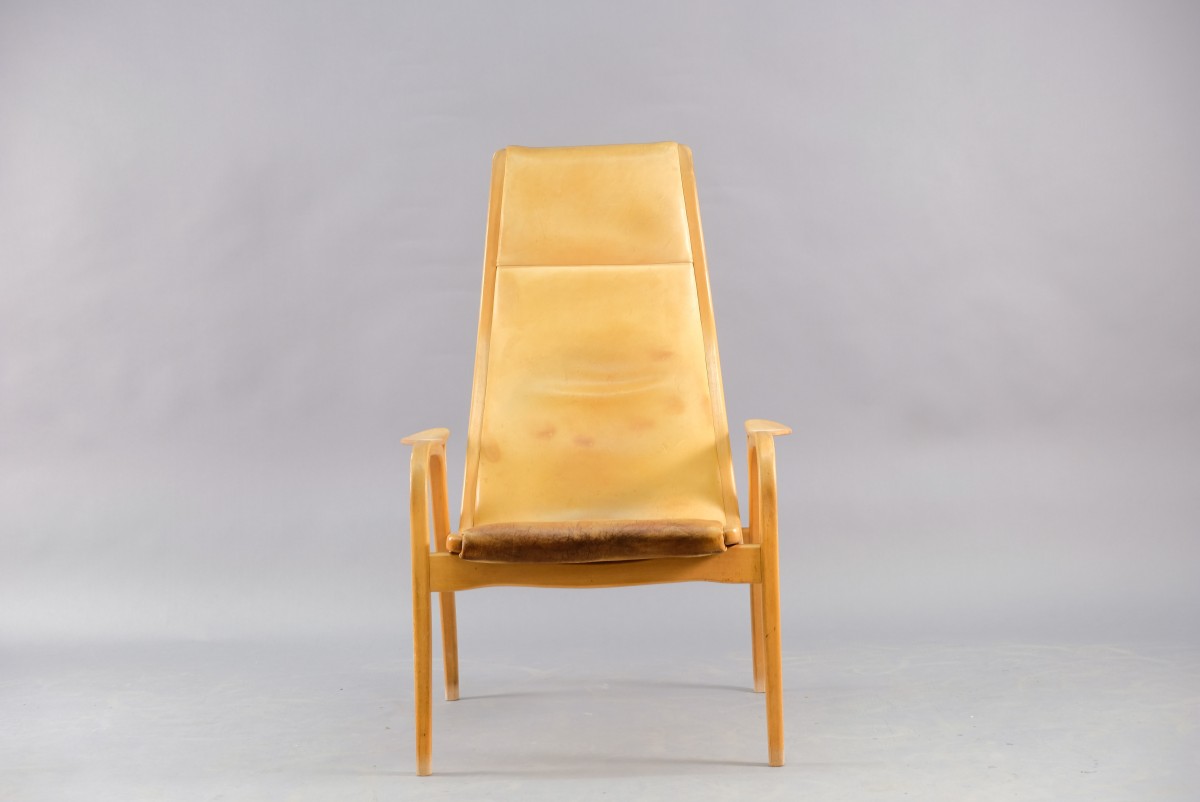 Cognac Leather Lamino Lounge Chair by Yngve Ekström for Swedese, 1960s