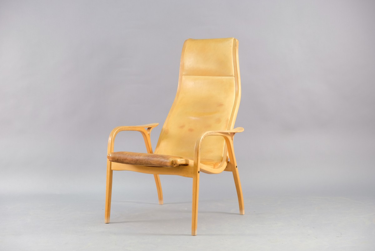 Cognac Leather Lamino Lounge Chair by Yngve Ekström for Swedese, 1960s