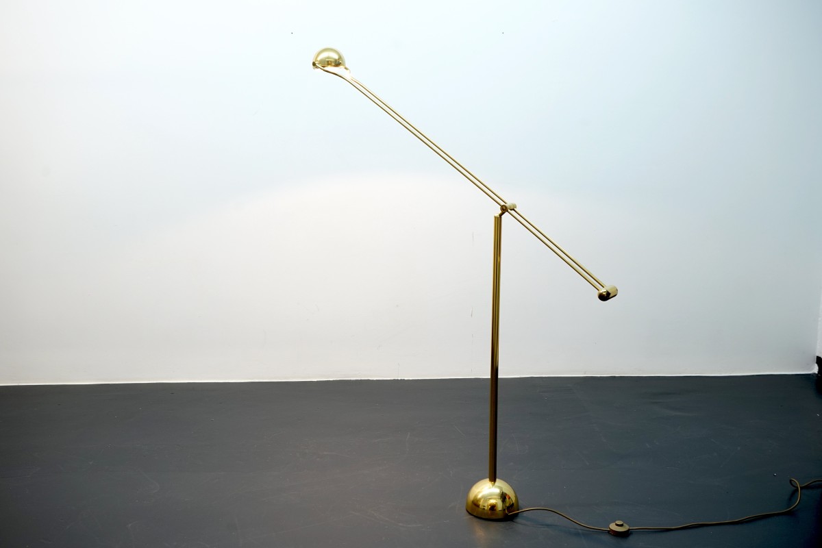 Deutsche Vintage Stehlampe in Gold von Hust, 1970er