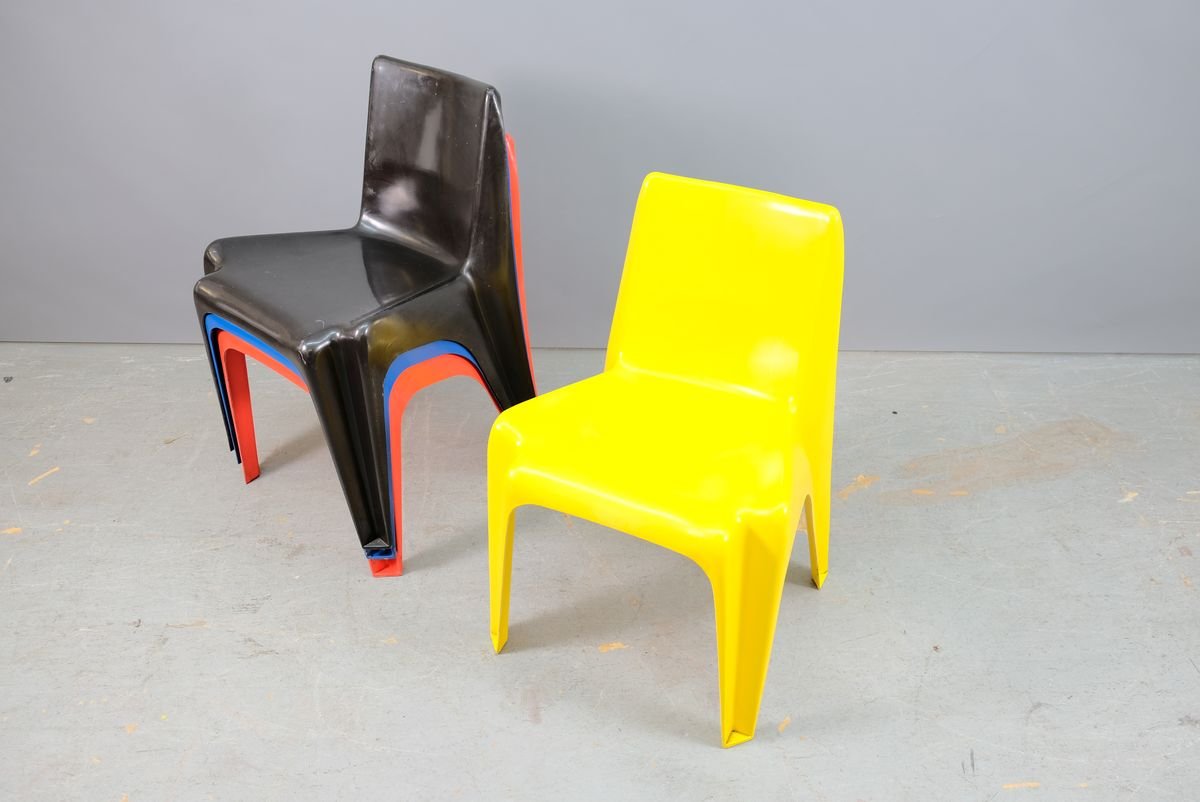 Fiberglas BA 1171 Stühle von Helmut Bätzner für Bofinger, 1960er, 4er Set