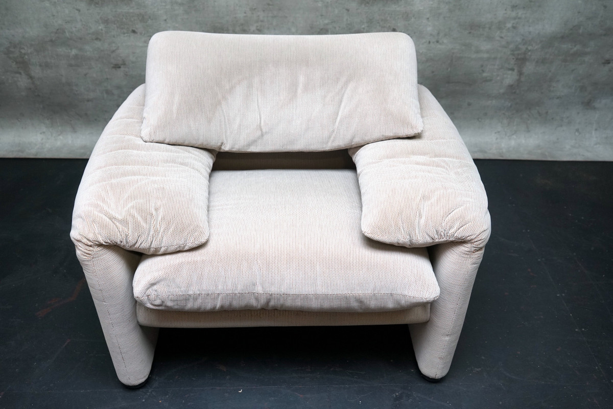 Grauer Maralunga Sessel von Cassina, 1970er