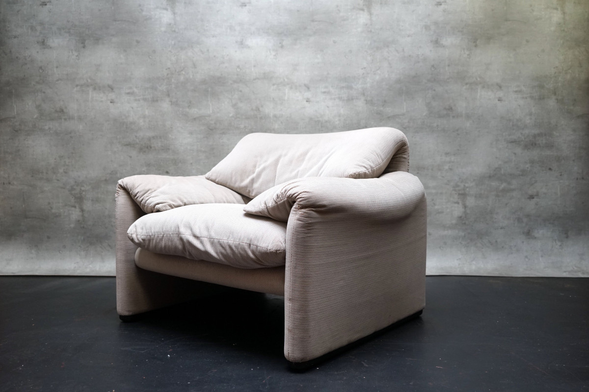 Grauer Maralunga Sessel von Cassina, 1970er