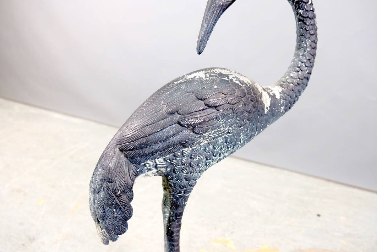 Hollywood Regency Messing Kranich Vogel Skulptur, 1960er