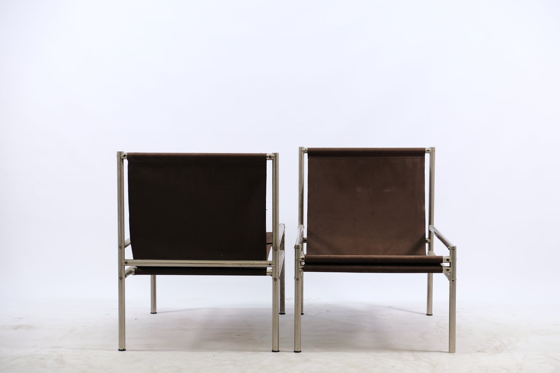 Industrielle Vintage Sessel mit Rohrgestell, 2er Set