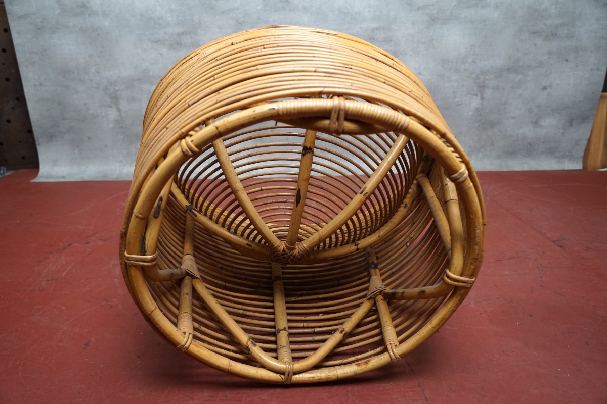 Italienischer Sessel aus Bambus & Rattan, 1950er