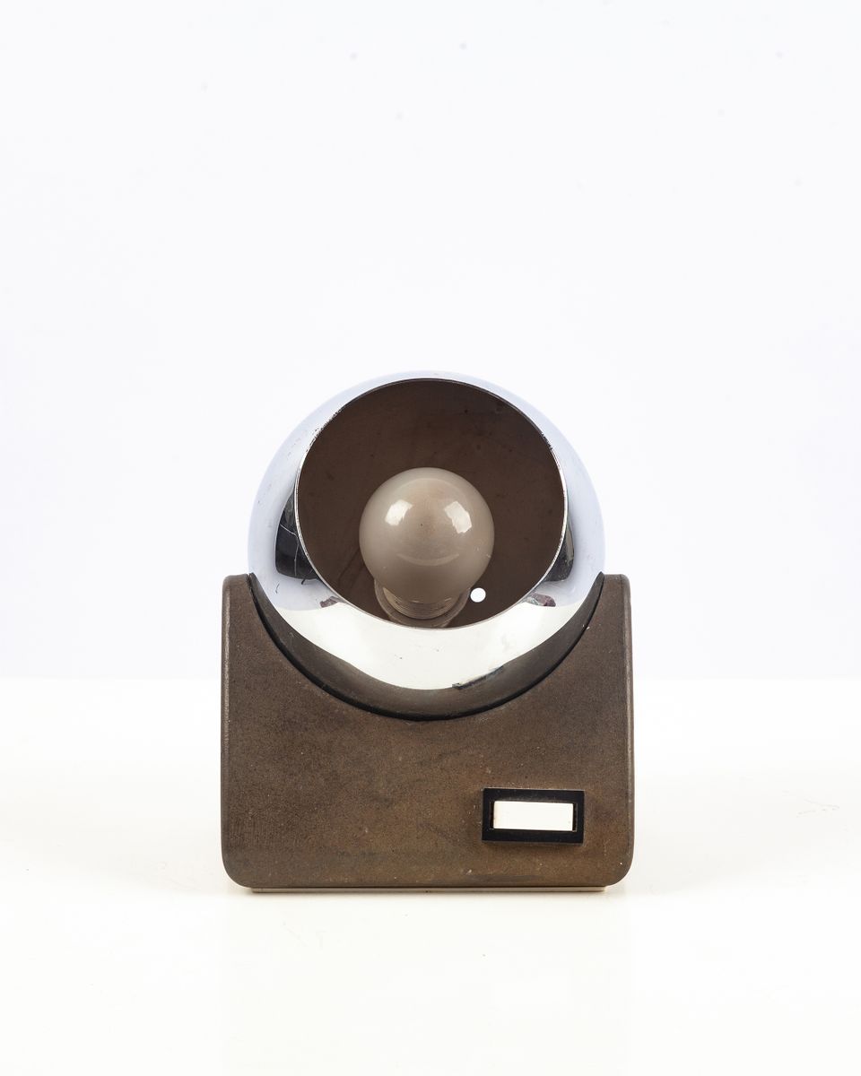 Kugelförmige Tischlampe aus italienischem Chrom, 1970er