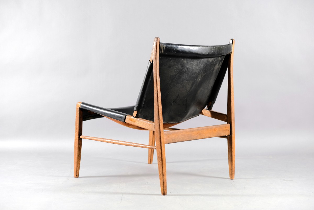 Leather Lounge Chair by Franz Xaver Lutz for WK Möbel, 1958