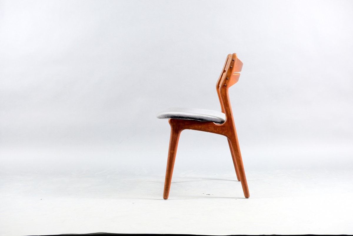 Mid-Century Danish Teak Dining Chairs by Erik Buch, 1960s, Set of 4