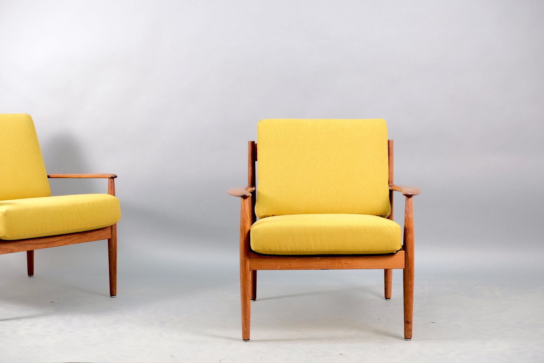 Mid-Century Danish Teak Lounge Chairs by Grete Jalk for Cado, Set of 2