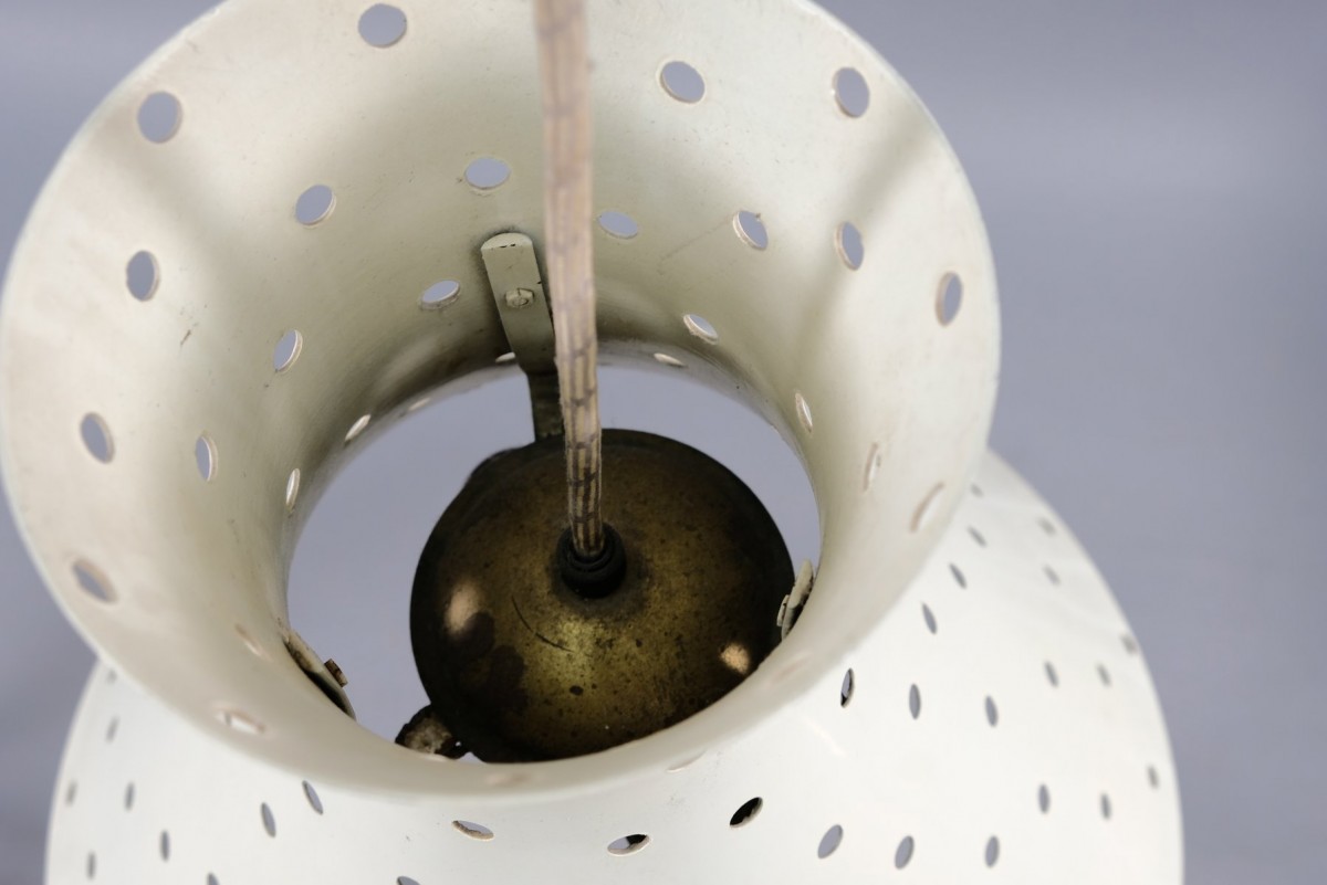 Mid-Century Deckenlampe aus Messing mit Gegengewicht von Vereinigte Werkstätten Collection