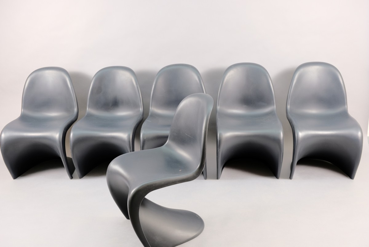 Mid Century Dining Chairs By Verner Panton Set Of 6 Bei Lieber Mobel Kaufen