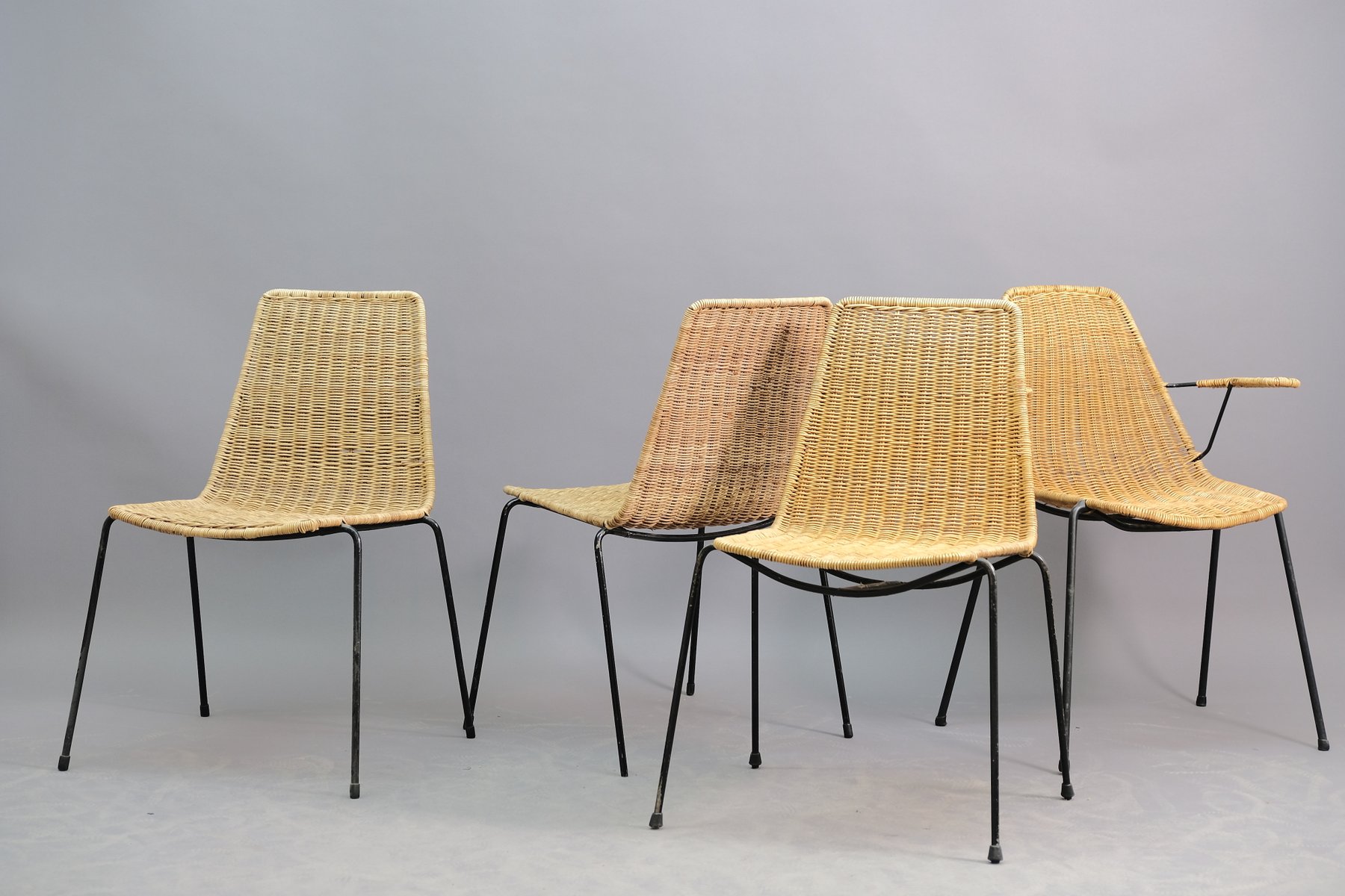Mid-Century Esszimmerstühle von Gian Franco Legler für Legler, 1950er, 4er Set