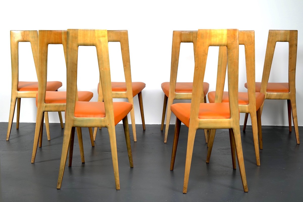 Mid-Century German Dining Chairs by Dettinger, 1950s, Set of 8