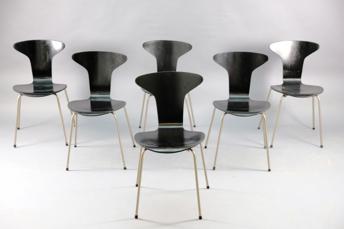 Mid-Century Moskito 3105 Dining Chairs by Arne Jacobsen for Fritz Hansen, Set of 6