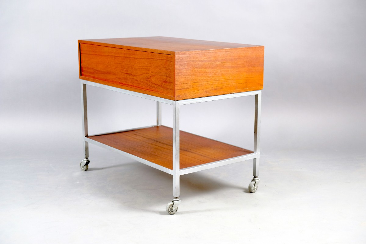 Mid-Century Serving Trolley by Herbert Hirche for Christian Holzäpfel, 1960s