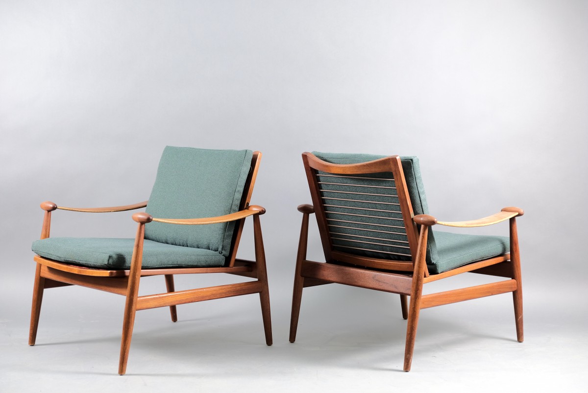 Mid-Century Spade Lounge Chairs by Finn Juhl for France & Søn / France & Daverkosen, Set of 2