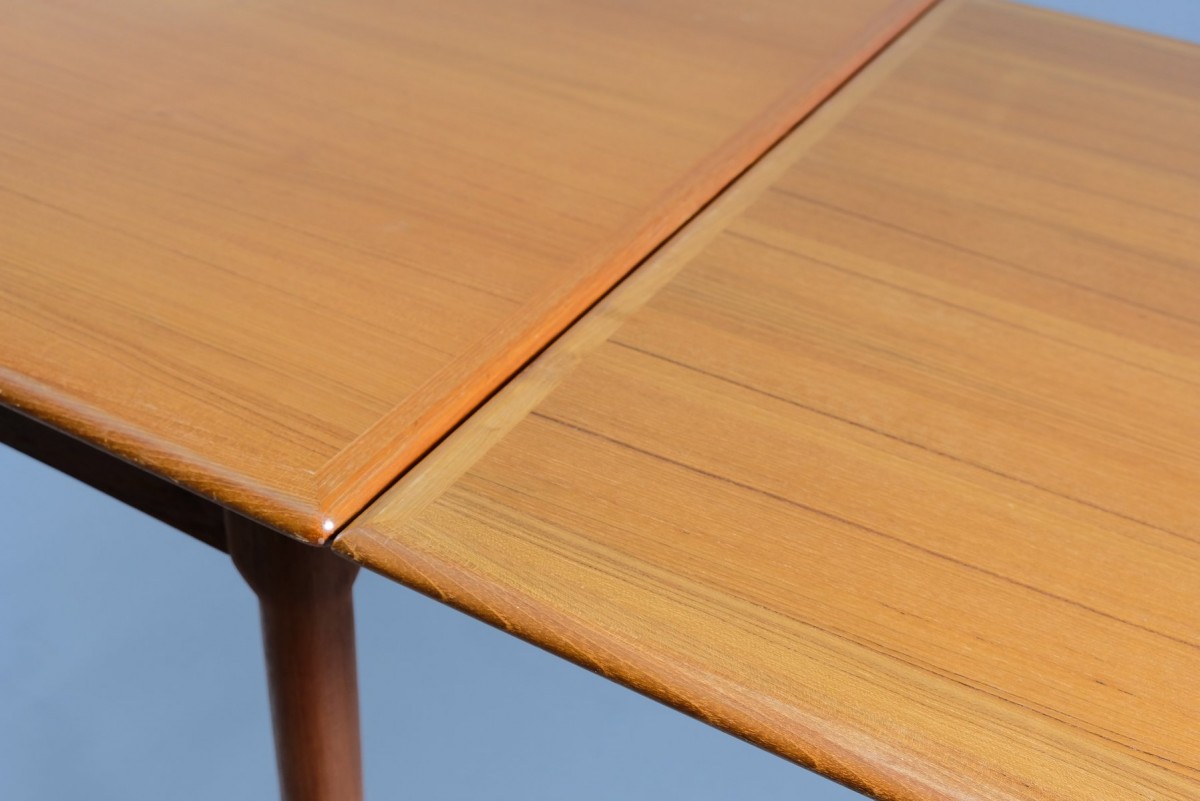 Mid-Century Square Teak Extendable Dining Table