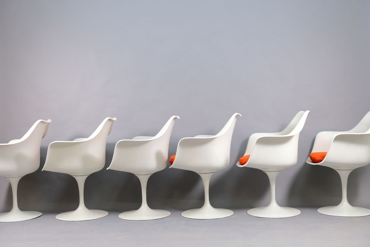 Mid-Century Tulip Stühle von Eero Saarinen für Knoll Inc. / Knoll International, 6er Set