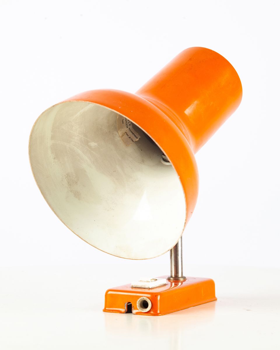 Orangefarbene Wandlampen, 1970er, 2er Set