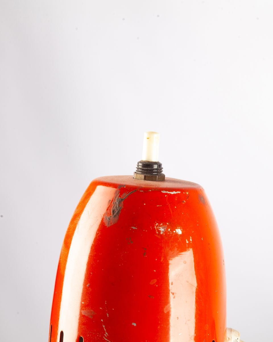 Red Metal Clamp Lamp, 1970s