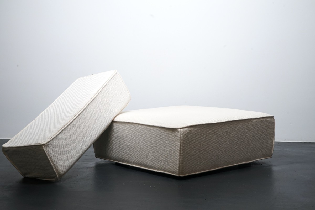Trio Sofa Element aus original weißem Stoff von Cor, 1970er