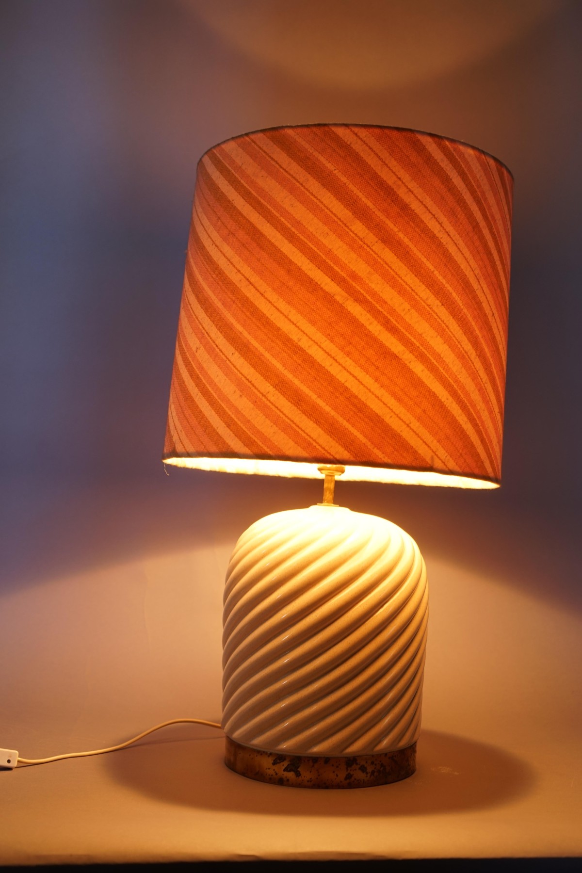 Vintage Barbi Lampe aus Messing & Keramik von Tommaso Barbi