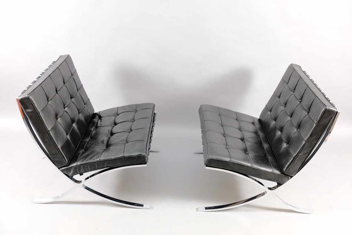 Vintage Barcelona Stühle von Ludwig Mies van der Rohe für Knoll International, 2er Set