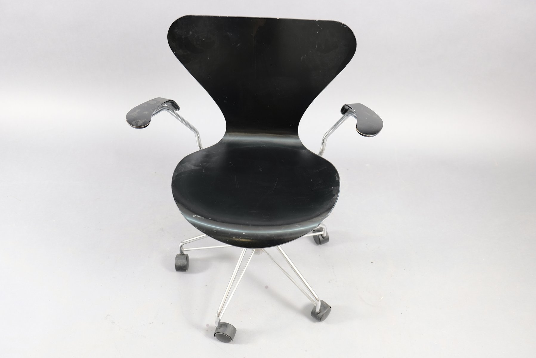 Vintage Black Office Chair by Arne Jacobsen for Fritz Hansen, 1960s