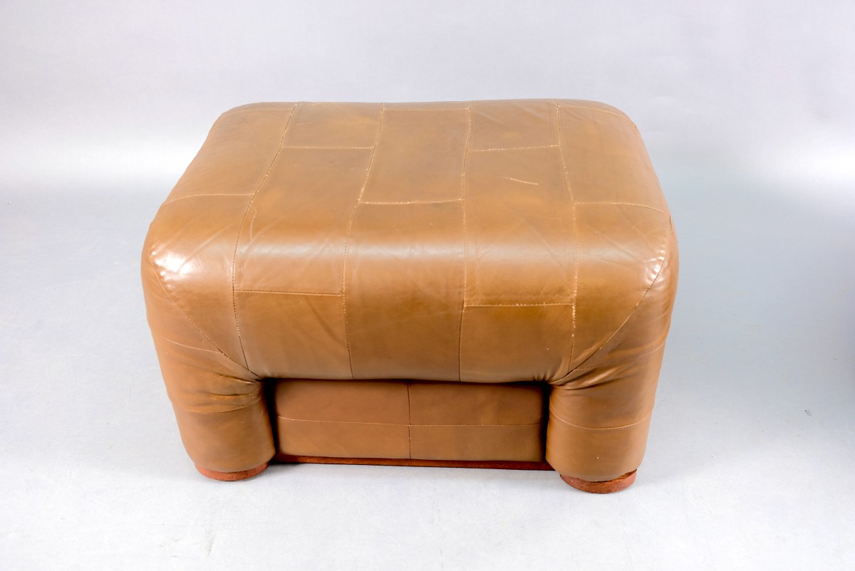 Vintage Brown Leather Ottomans from de Sede, Set of 2
