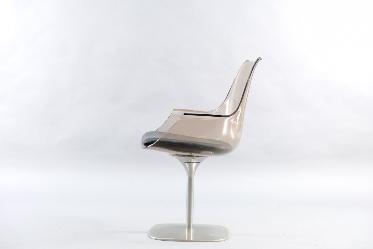 Vintage Champagne Stuhl aus Plexiglas, 1970er