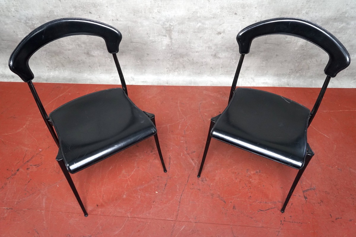 Vintage Coro Stühle von Luigi Origlia, Italien, 1990er, 2er Set