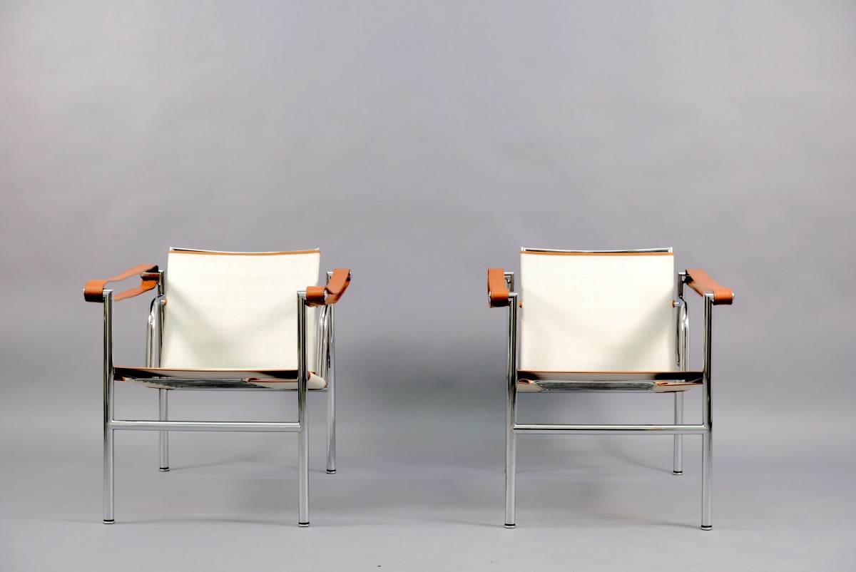 Vintage Model LC1 Lounge Chairs by Le Corbusier for Cassina, Set of 2