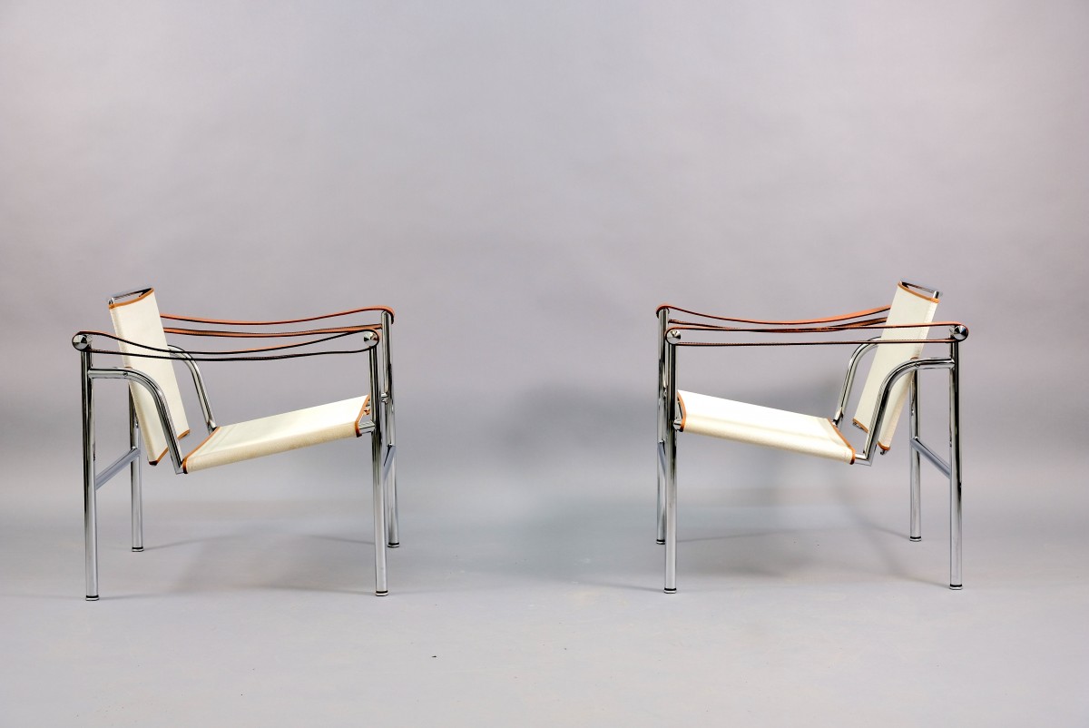 Vintage Model LC1 Lounge Chairs by Le Corbusier for Cassina, Set of 2