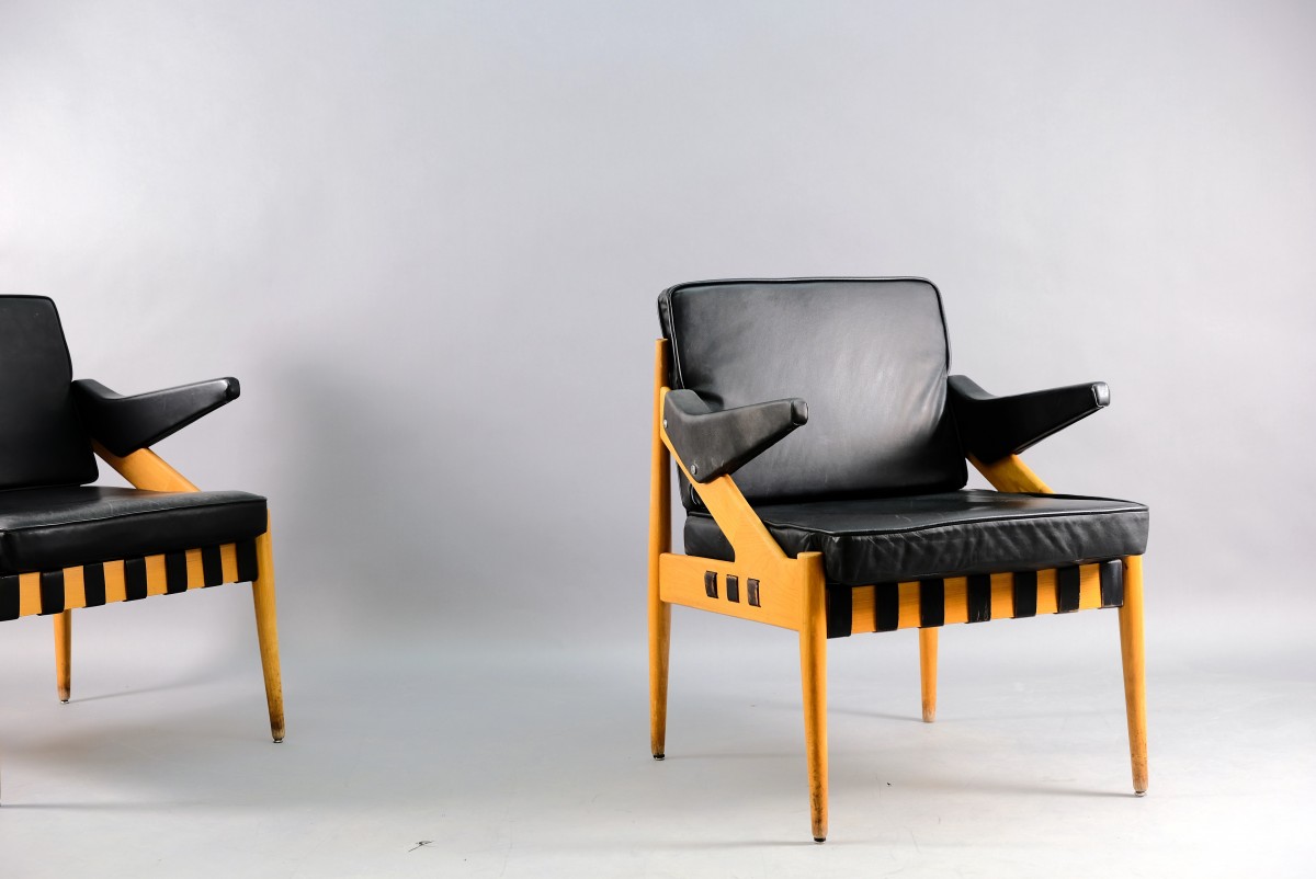 Vintage Model SE122 A Lounge Chairs by Egon Eiermann for Wilde+Spieth, 1950s, Set of 2