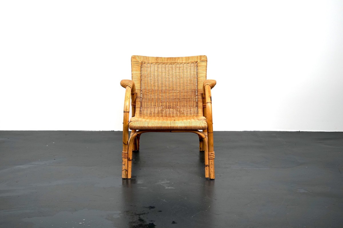 Vintage Rattan Lounge Chair From Arco