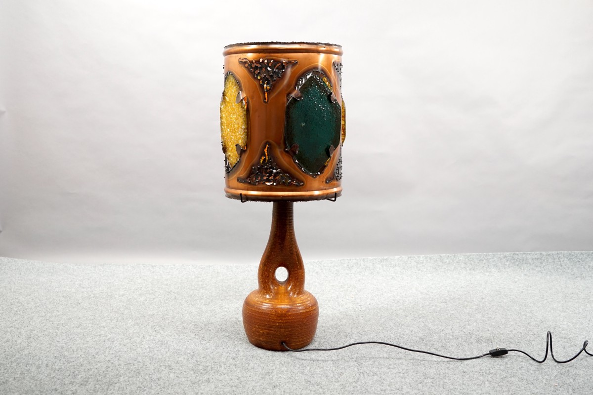 Vintage Stehlampe aus Keramik von Guillaume & Champion, 1970er