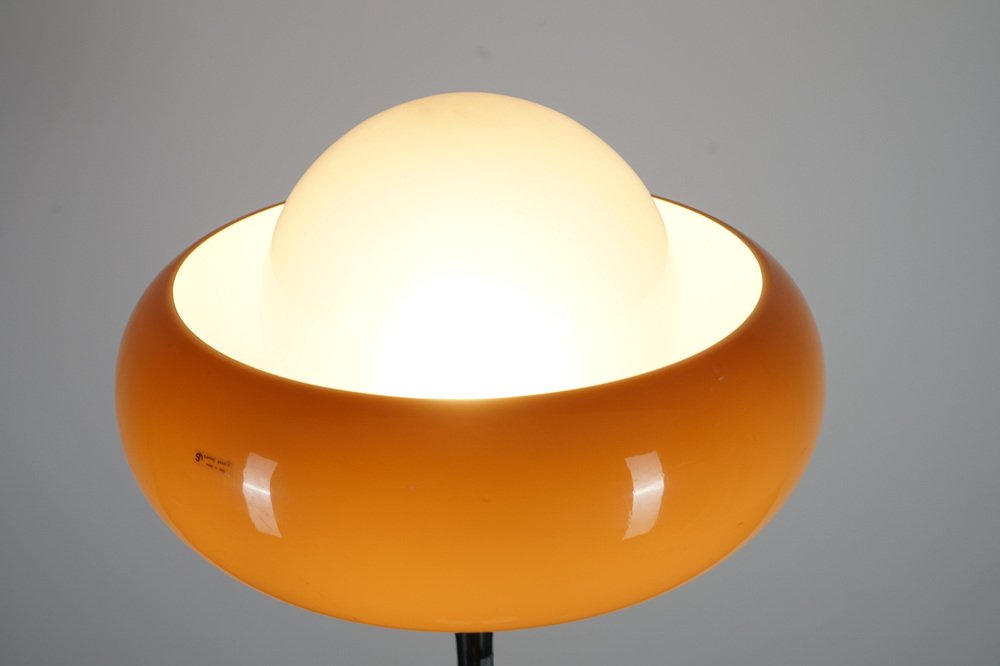 Vintage Stehlampe mit Schirm aus Glas & Kunststoff von Hervey Guzzini, 1970er