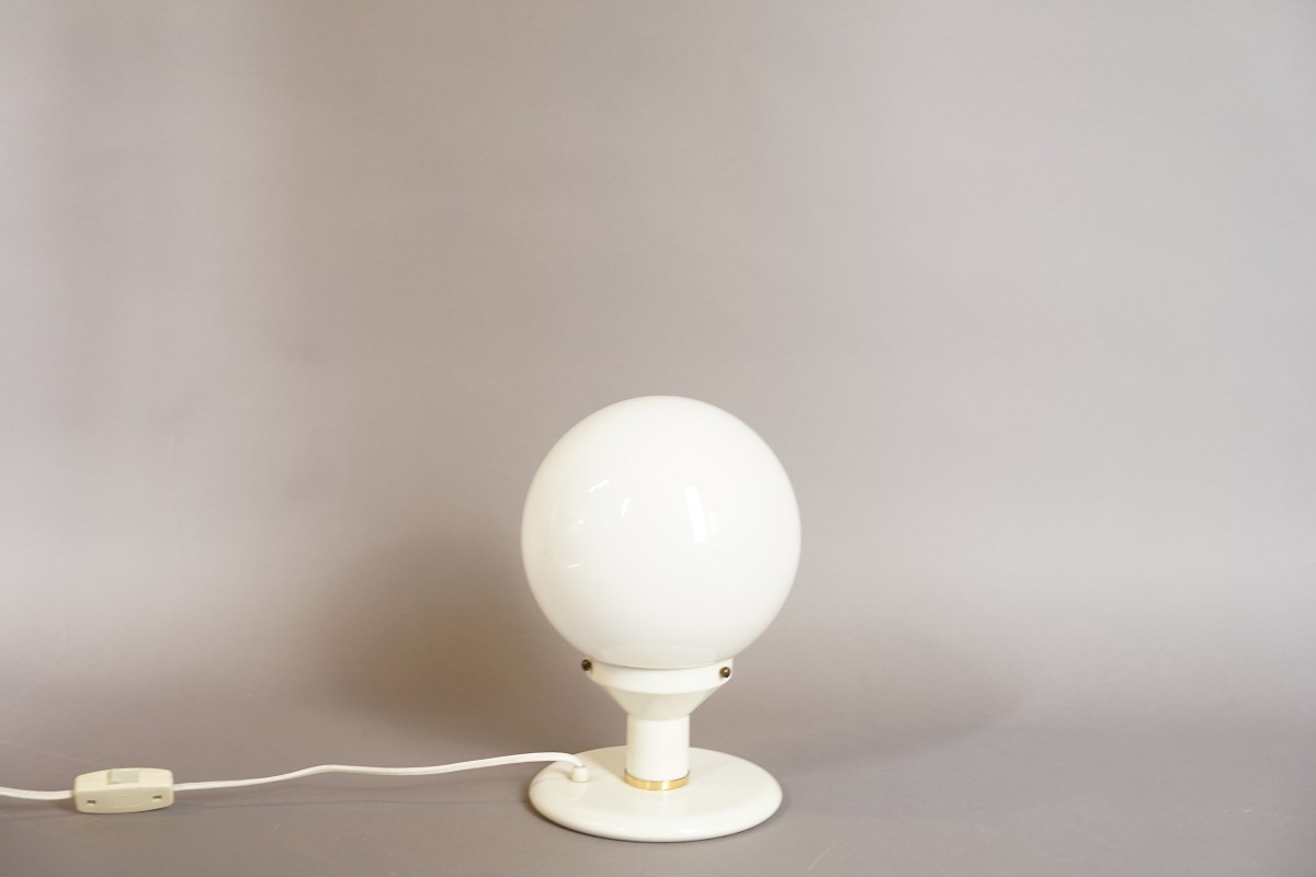 Weiße Vintage Regency Bubble Tischlampe, 1970er