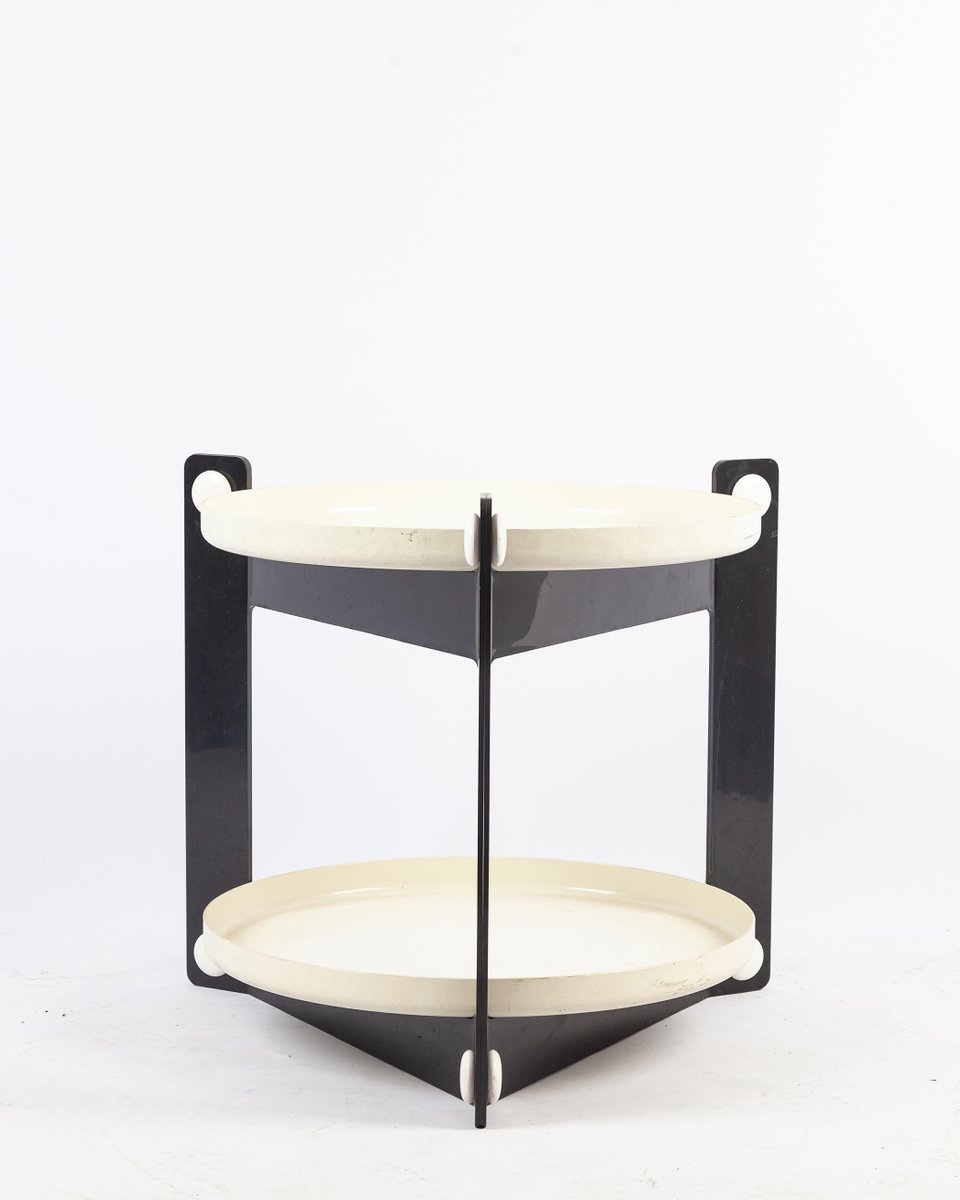 White Plastic Side Table on Casters from Kartell, 1970s