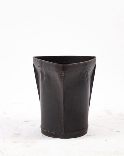 Black Leather Paper Basket, 1960s