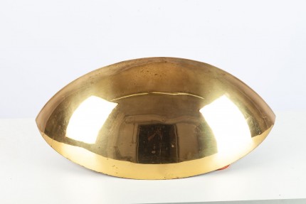 Goldene italienische Wandlampe in Halbmondform, 1960er
