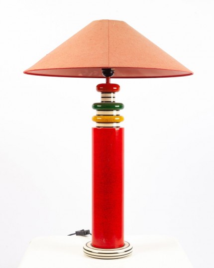 Italienische rote Tischlampe, 1980er