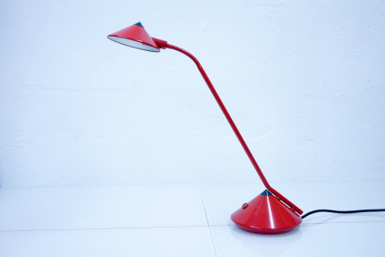 Rote Deutsche Vintage Tischlampe von Fischer, 1980er