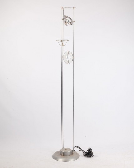 Schweizer Stehlampe aus Metall & Glas, 1980er