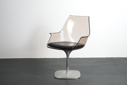 Vintage Champagner Stuhl aus Plexiglas, 1970er